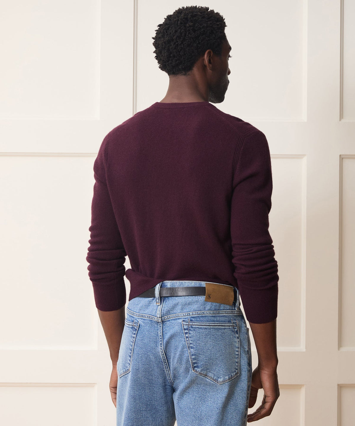 Cashmere V-Neck Sweater - Raisin