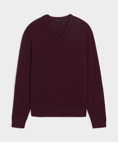 Cashmere V-Neck Sweater - Raisin