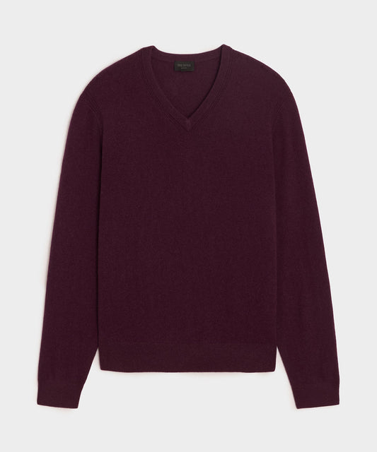 Cashmere V-Neck Sweater - Raisin
