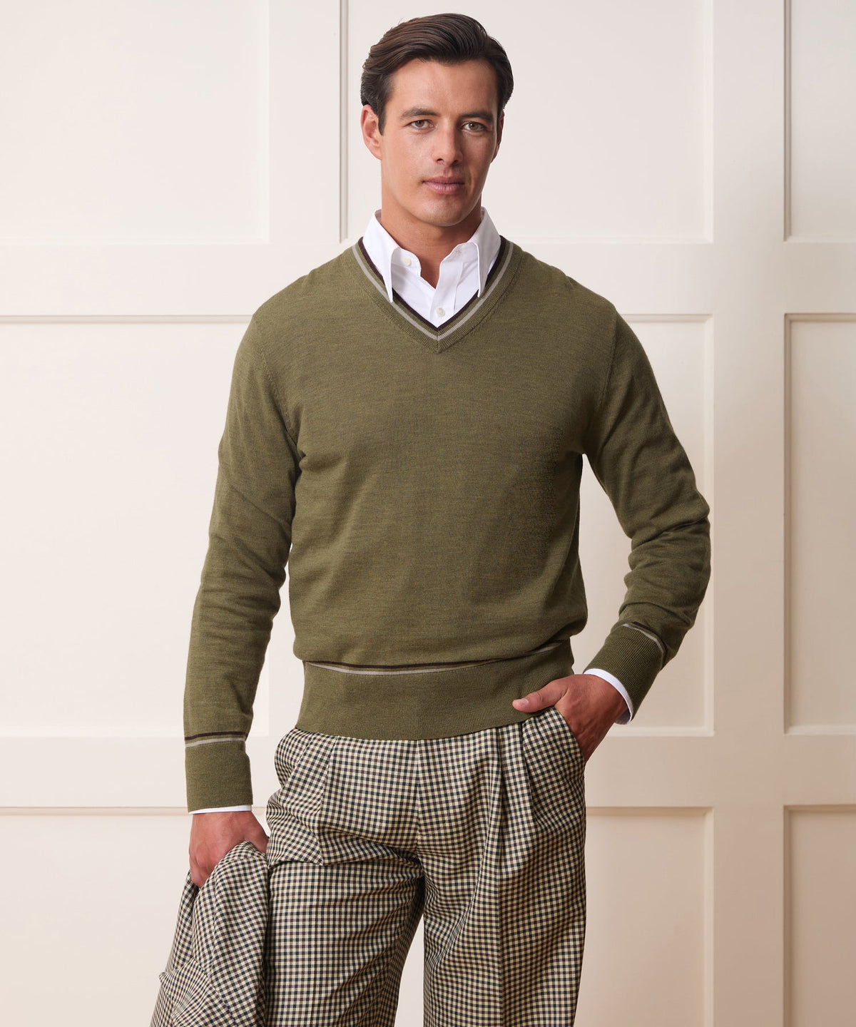 Merino V-Neck Sweater - Fogstone