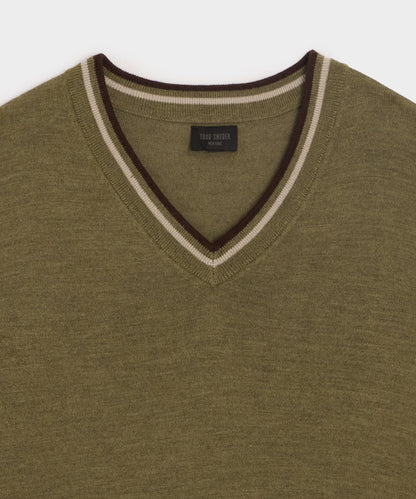 Merino V-Neck Sweater - Fogstone