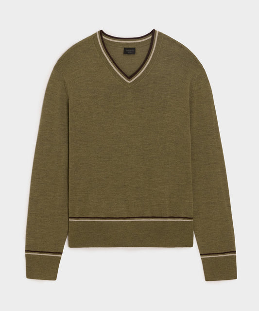 Merino V-Neck Sweater - Fogstone