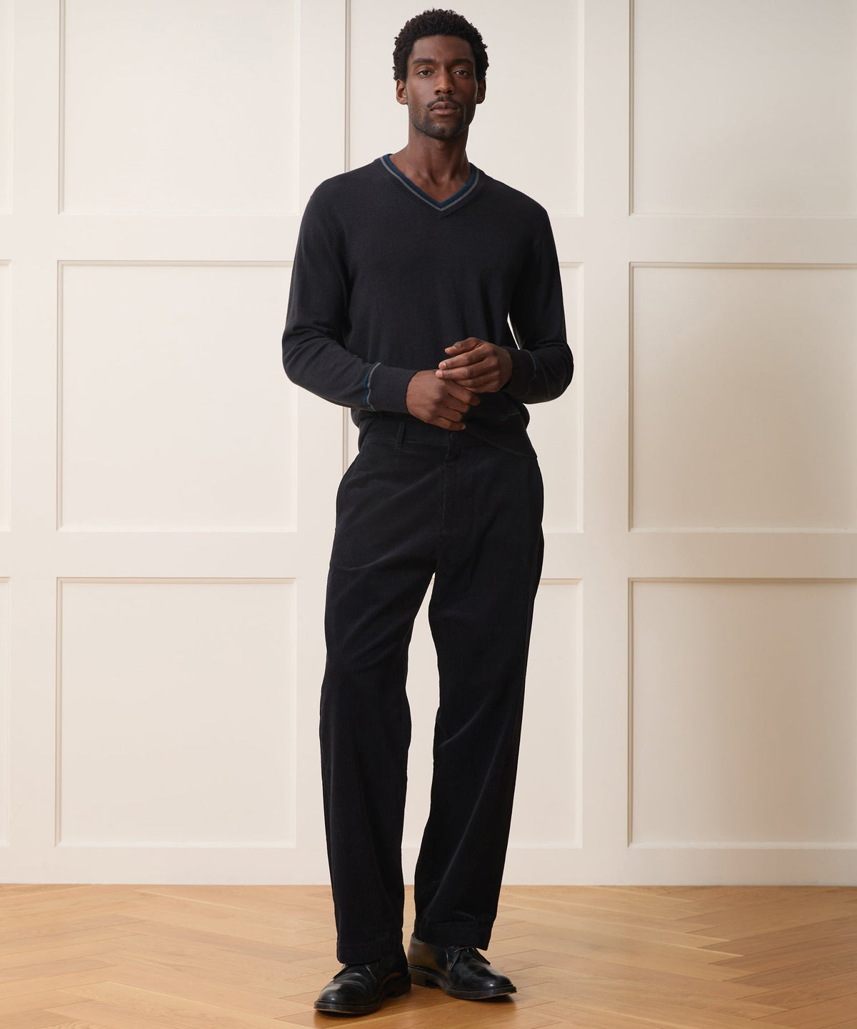 Merino V-Neck Sweater - Slate
