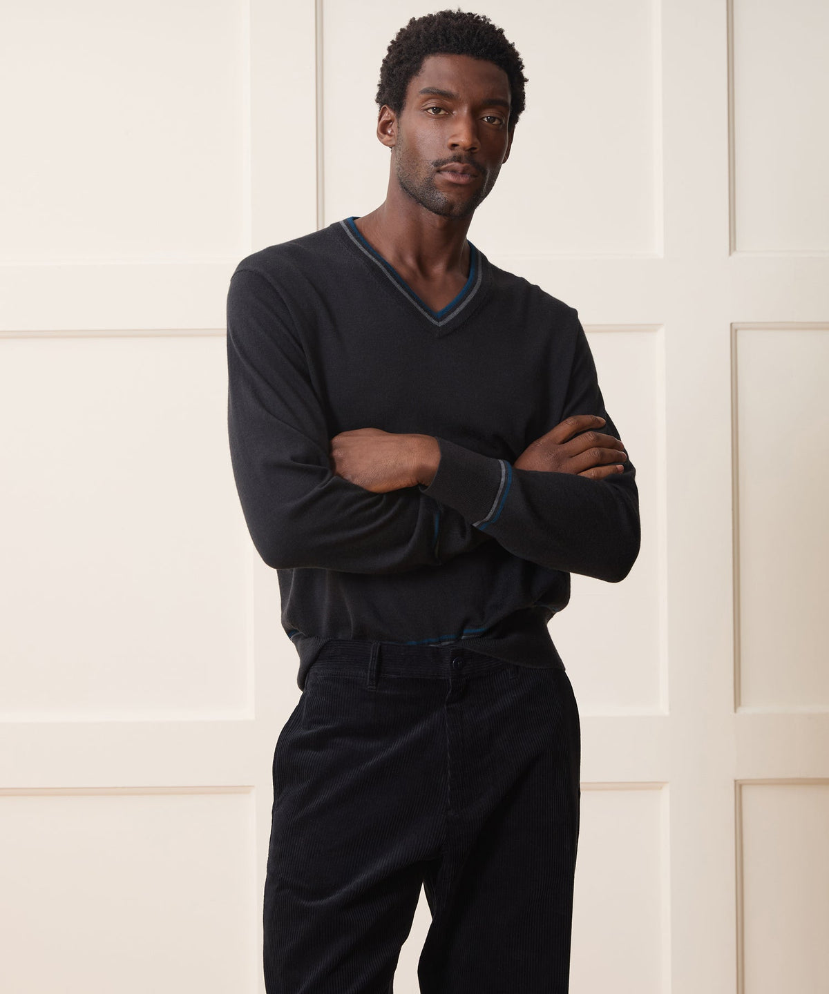 Merino V-Neck Sweater - Slate