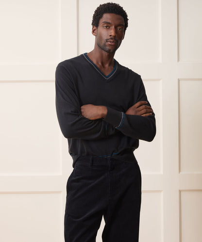 Merino V-Neck Sweater - Slate