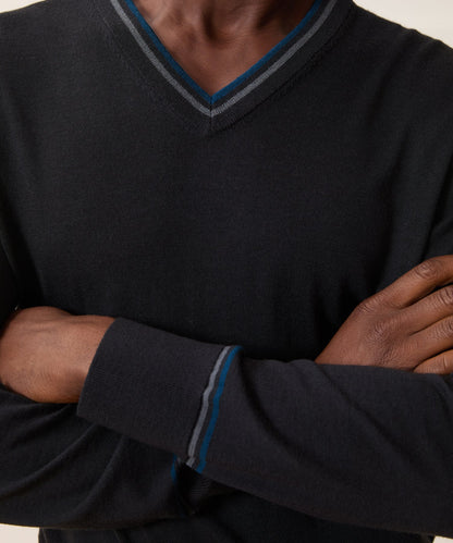 Merino V-Neck Sweater - Slate