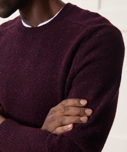 Donegal Crewneck Sweater - Burgundy