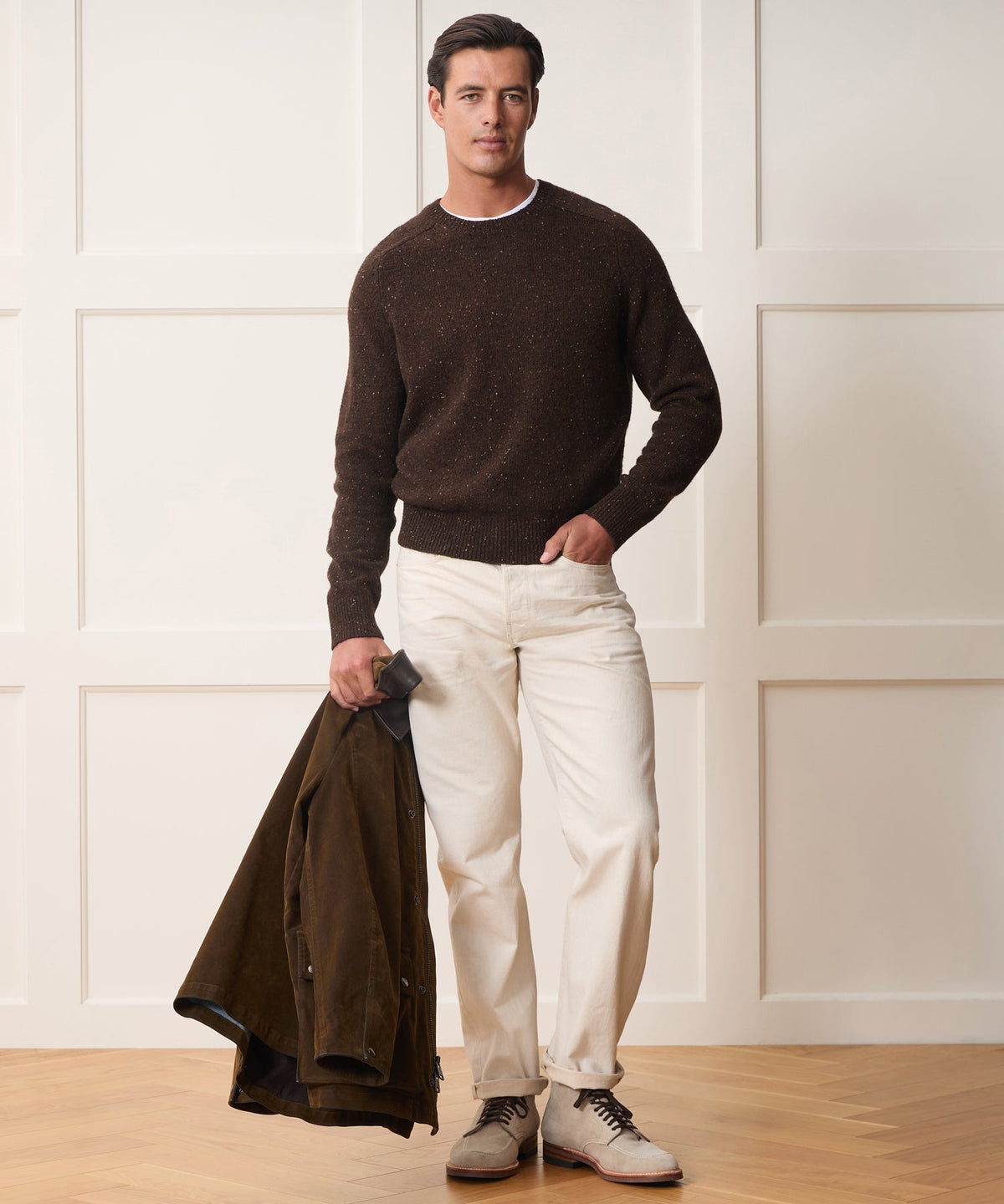 Donegal Crewneck Sweater - Espresso Bean