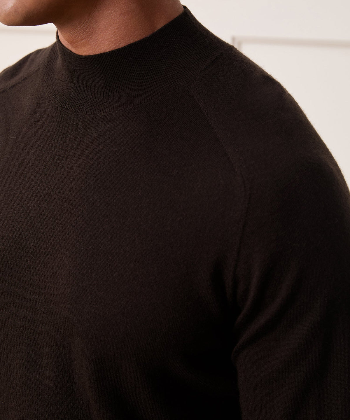 Merino Mockneck Sweater - Espresso Bean