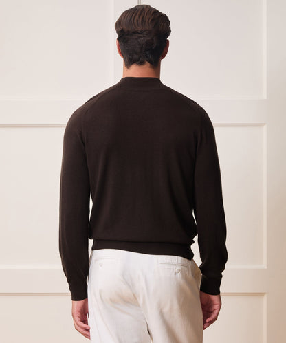 Merino Mockneck Sweater - Espresso Bean
