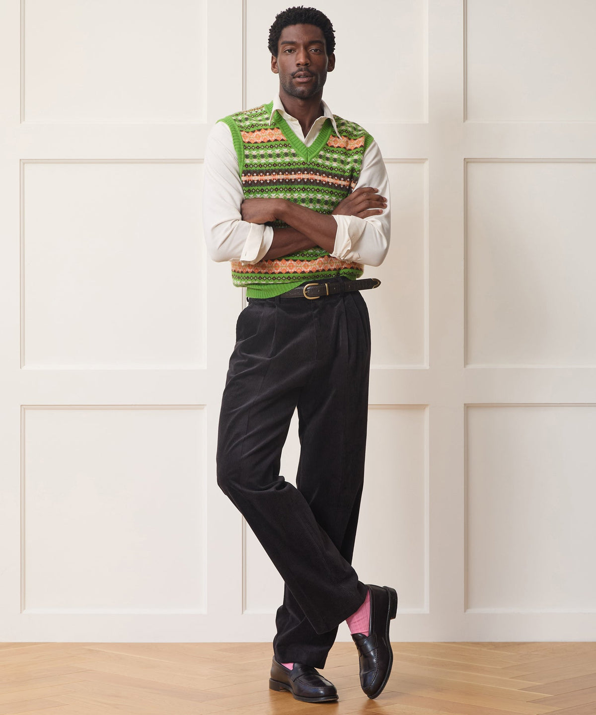 Fair Isle Sweater Vest - Green Fern