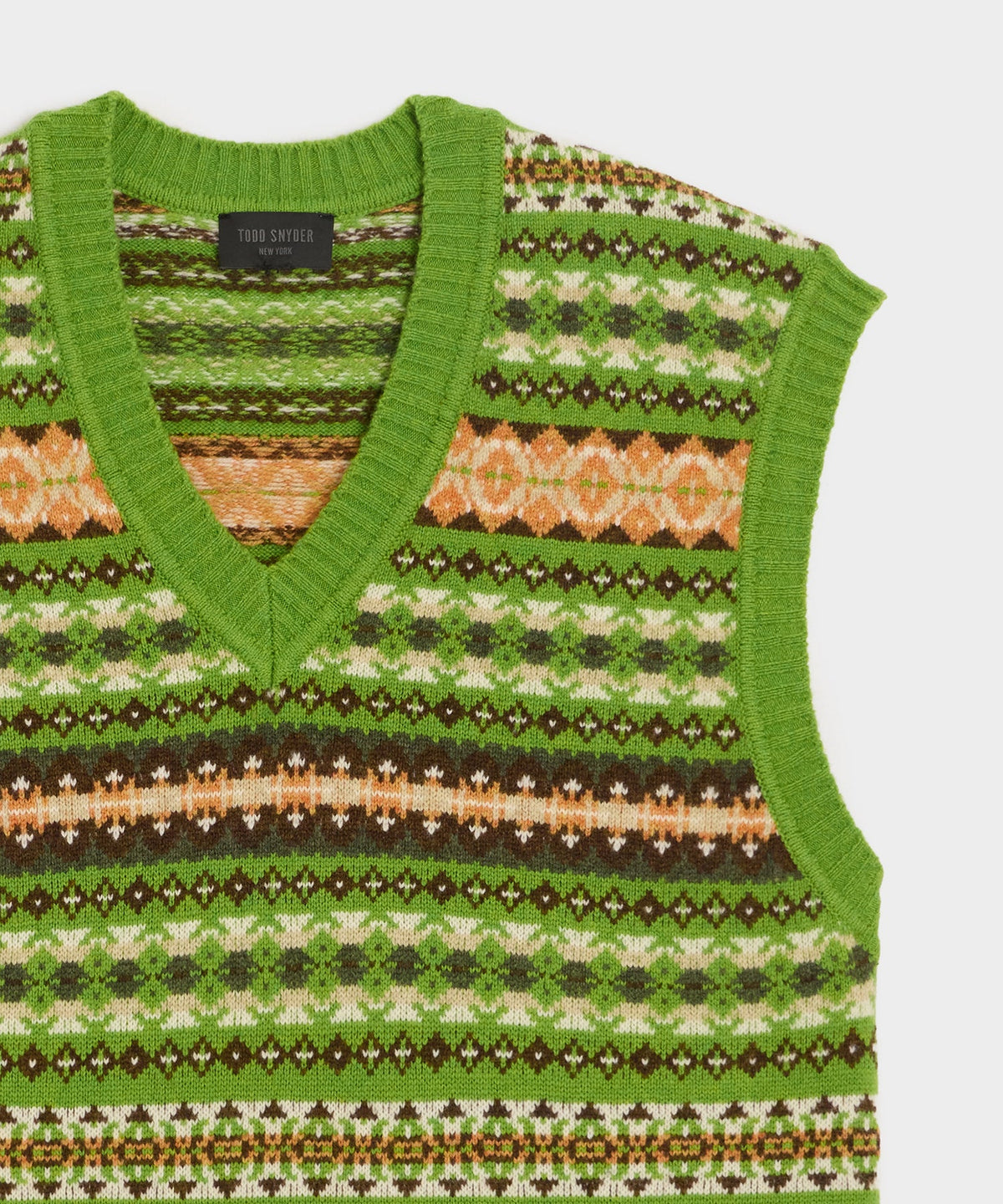 Fair Isle Sweater Vest - Green Fern