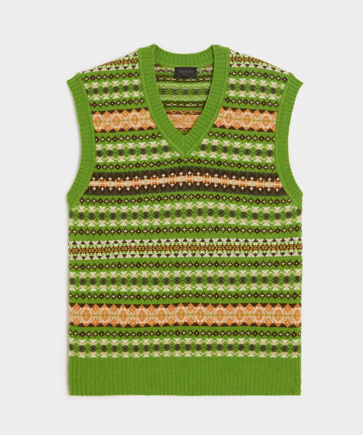 Fair Isle Sweater Vest - Green Fern
