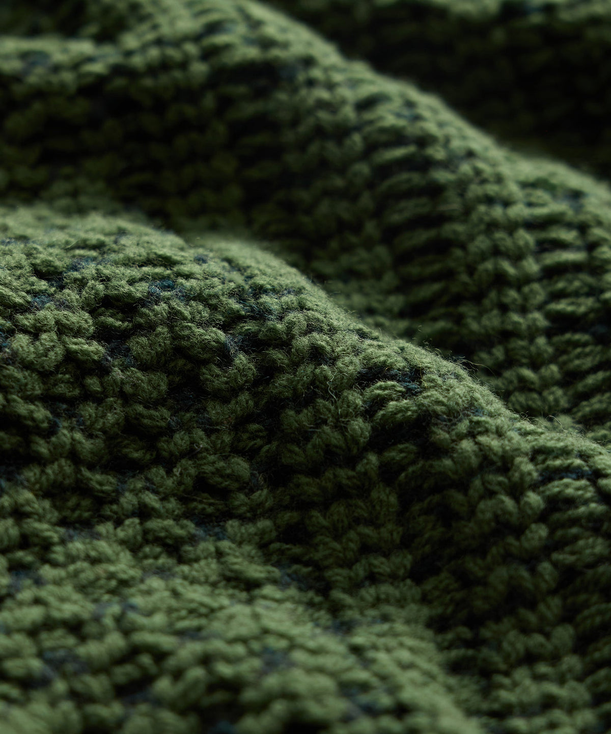 Lattice Mockneck Sweater Jacket - Forest Green