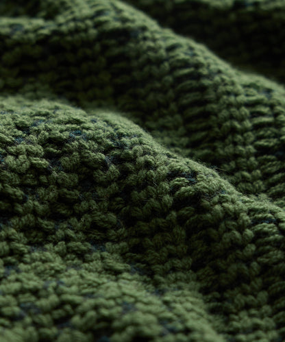 Lattice Mockneck Sweater Jacket - Forest Green