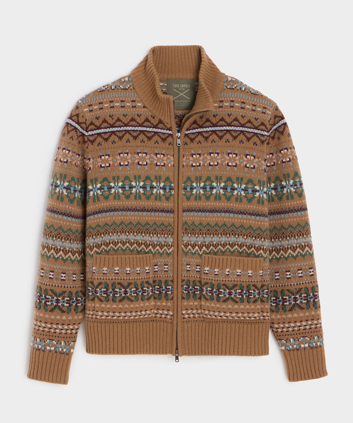 Todd Snyder x Lagavulin Fair Isle Sweater Jacket - Brown