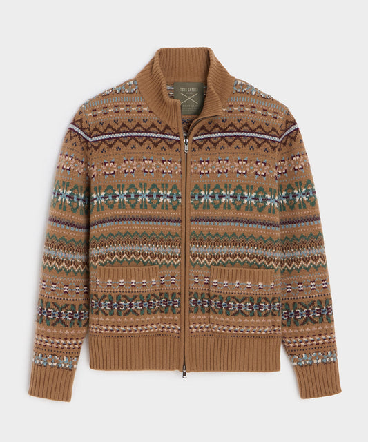 Todd Snyder x Lagavulin Fair Isle Sweater Jacket - Brown