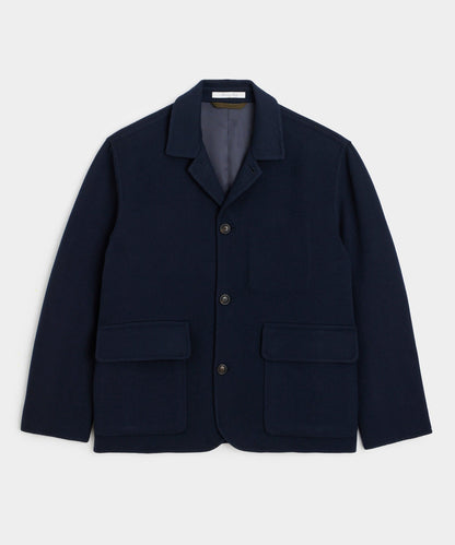 Relaxed Italian Cashmere Walking Jacket - Navy