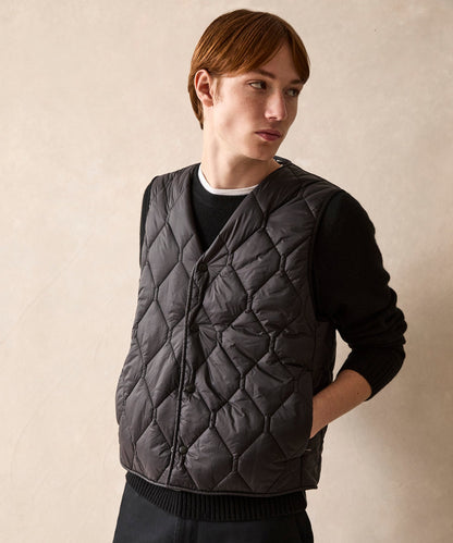 Convertible Quilted Gilet Vest - Black