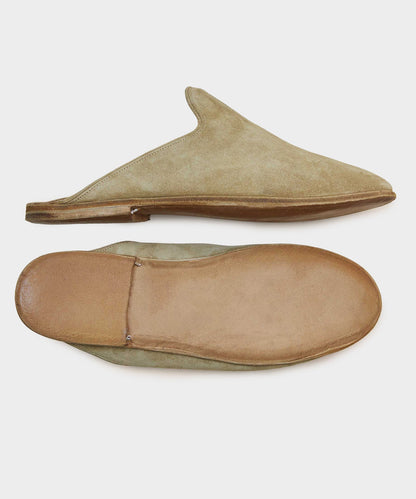 Sabah Suede Baba Slide - Olive