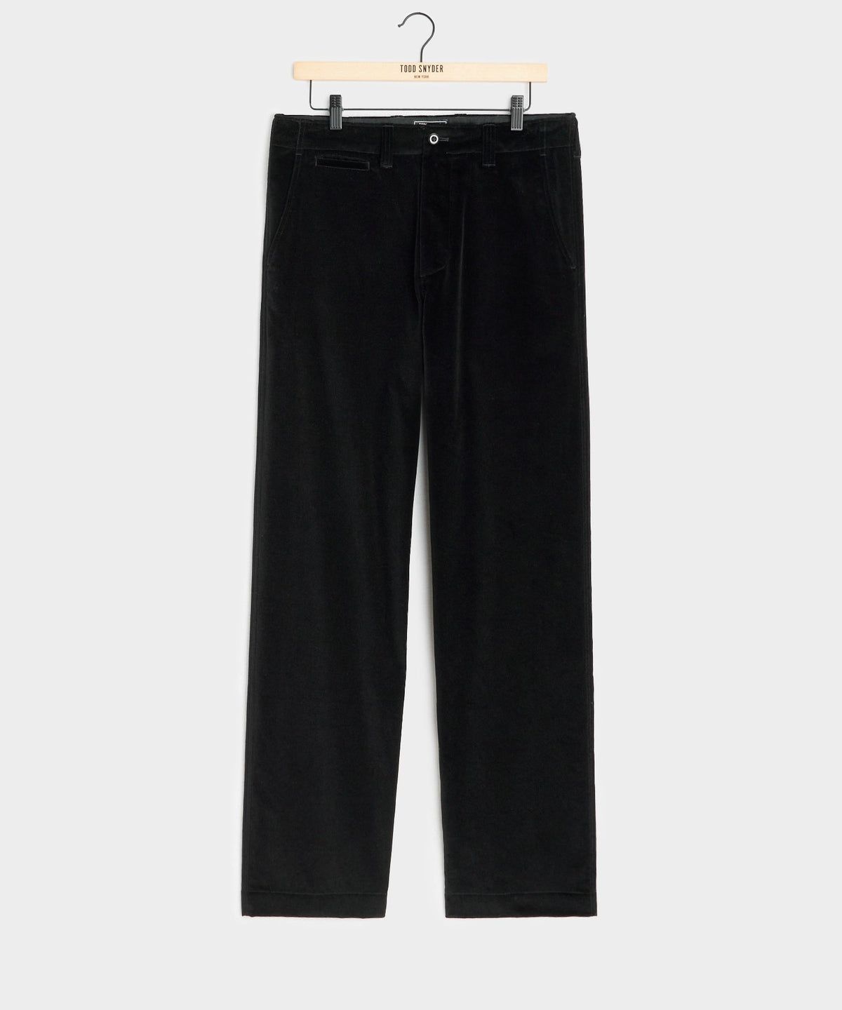 Relaxed Italian Velvet Trouser - Black