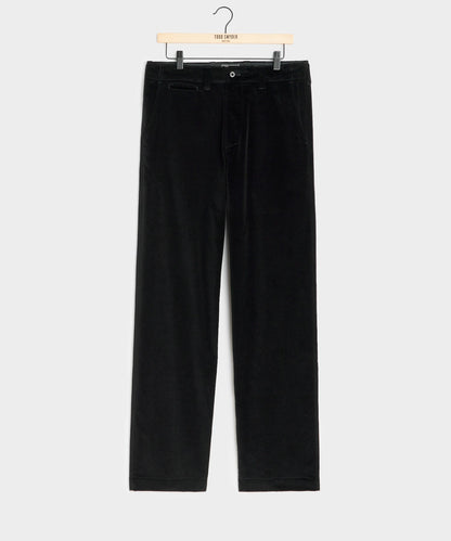 Relaxed Italian Velvet Trouser - Black