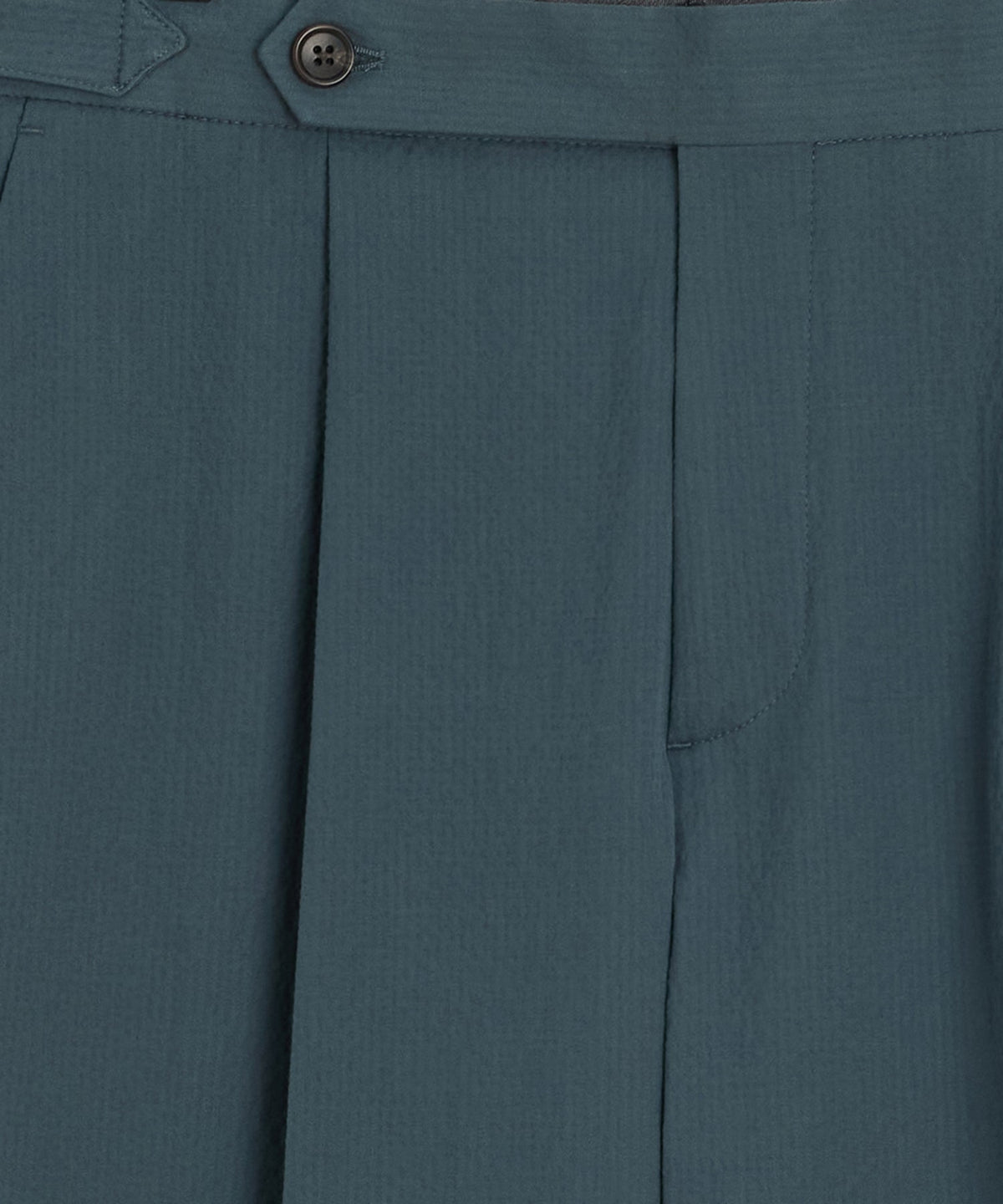 Italian Seersucker Side Tab Trouser - Antique Teal