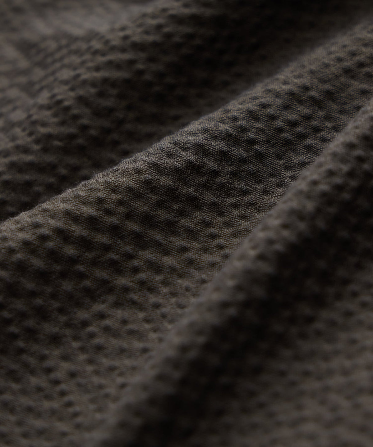 Italian Seersucker Side Tab Trouser - Dark Brown
