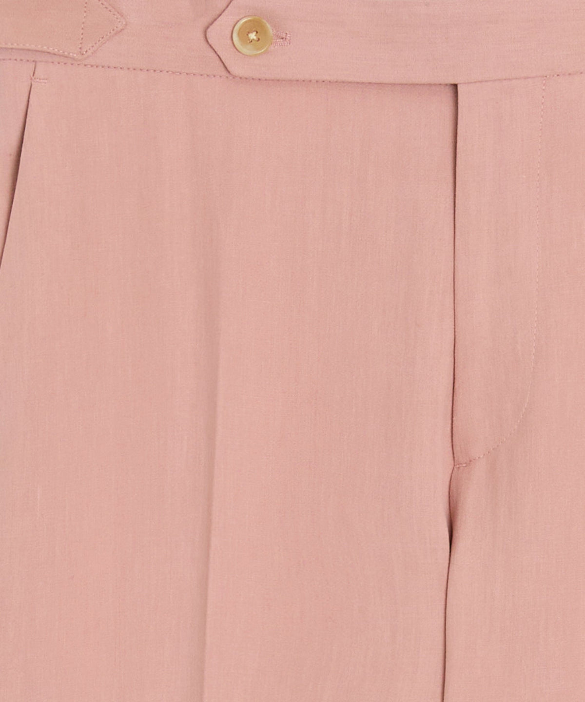 Italian Sueded Linen Side Tab Trouser - Dusty Rose
