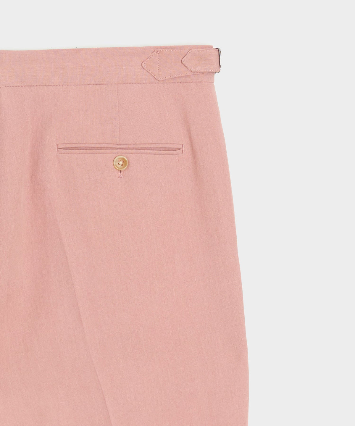 Italian Sueded Linen Side Tab Trouser - Dusty Rose