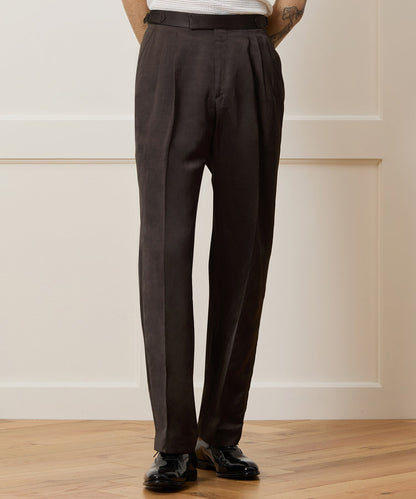 Relaxed Italian Tuxedo Trouser - Brown
