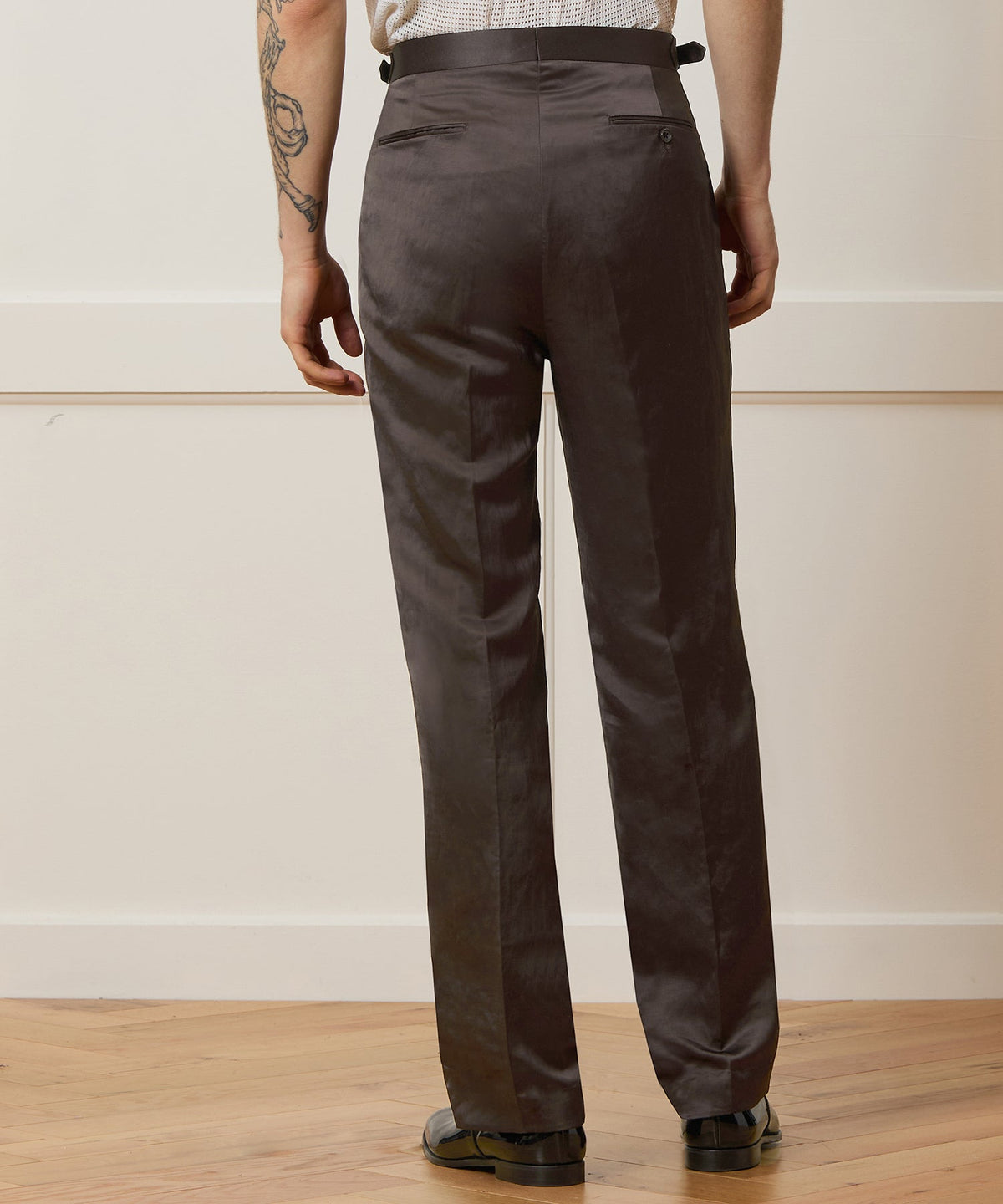 Relaxed Italian Tuxedo Trouser - Brown