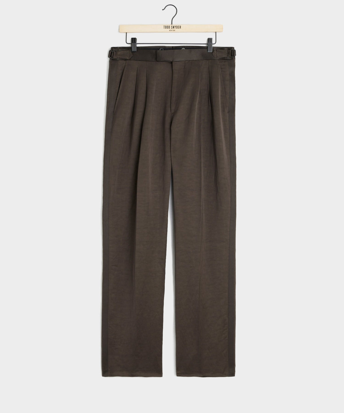 Relaxed Italian Tuxedo Trouser - Brown