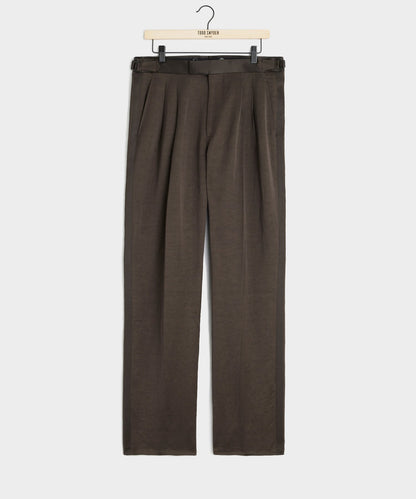 Relaxed Italian Tuxedo Trouser - Brown