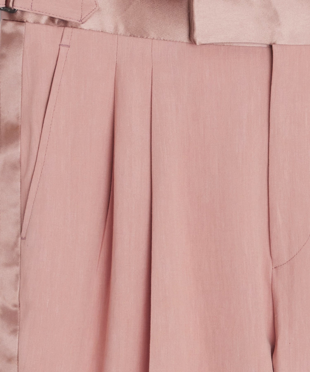 Relaxed Italian Sueded Linen Tuxedo Trouser - Dusty Rose