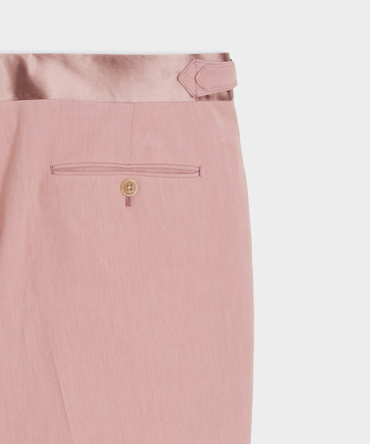 Relaxed Italian Sueded Linen Tuxedo Trouser - Dusty Rose