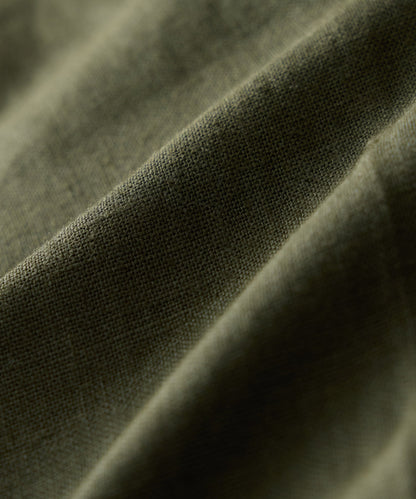 Straight Fit Linen Tab Trouser - Green Laurel
