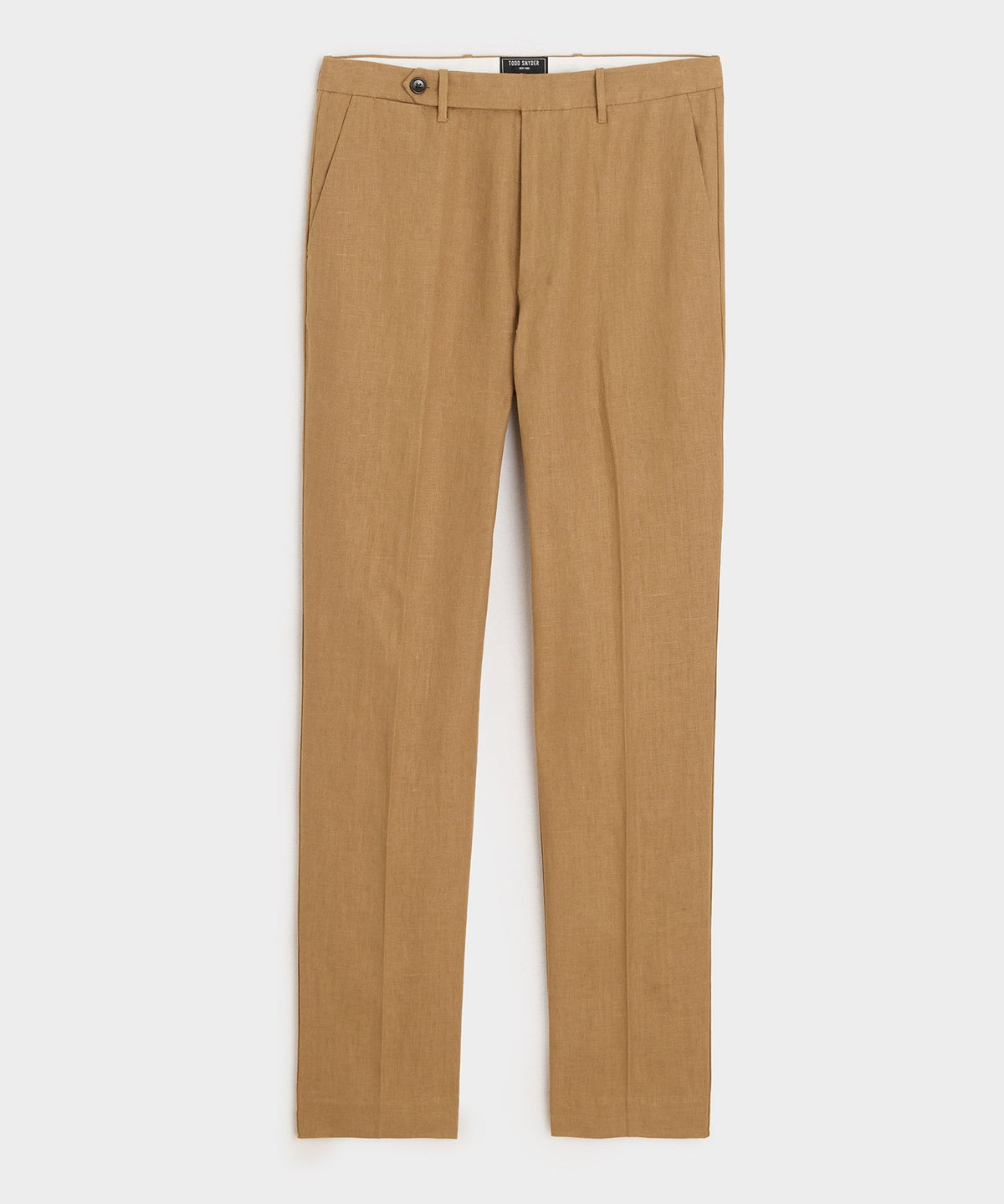 Straight Fit Linen Tab Trouser - Mojave Gold