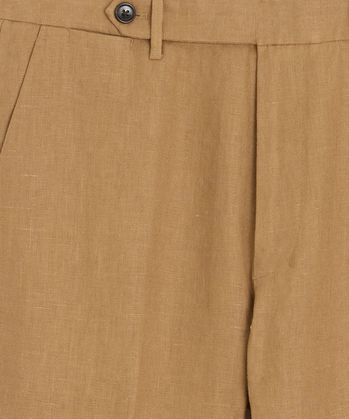 Straight Fit Linen Tab Trouser - Mojave Gold