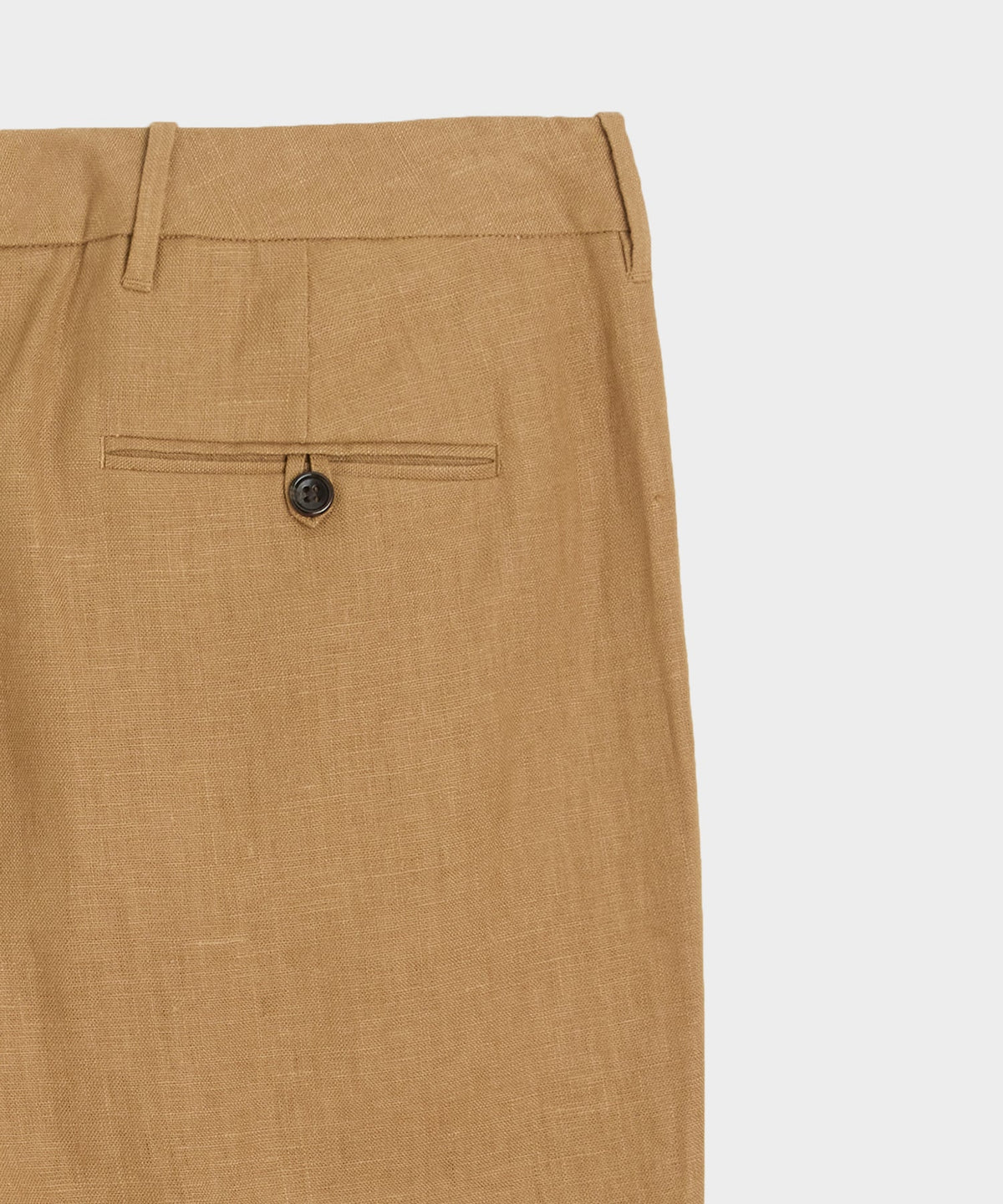 Straight Fit Linen Tab Trouser - Mojave Gold