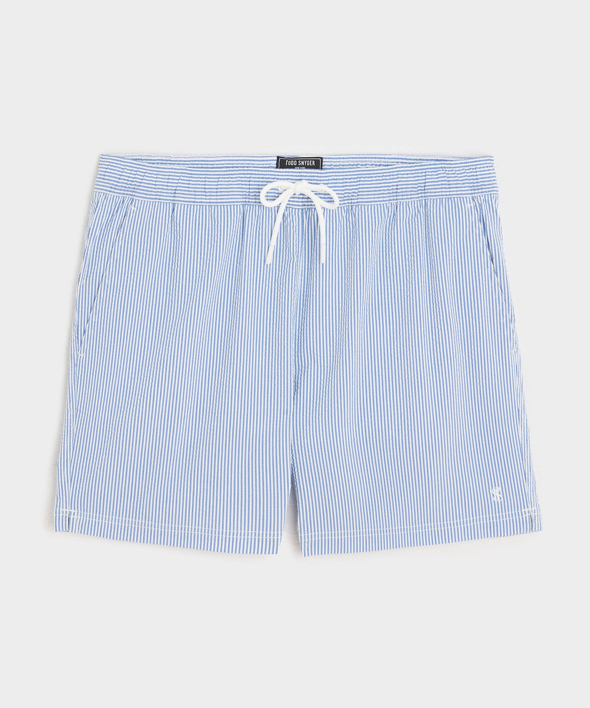 5" Seersucker Montauk Swim Trunk - Light Blue