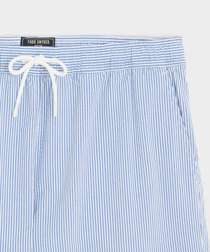 5" Seersucker Montauk Swim Trunk - Light Blue