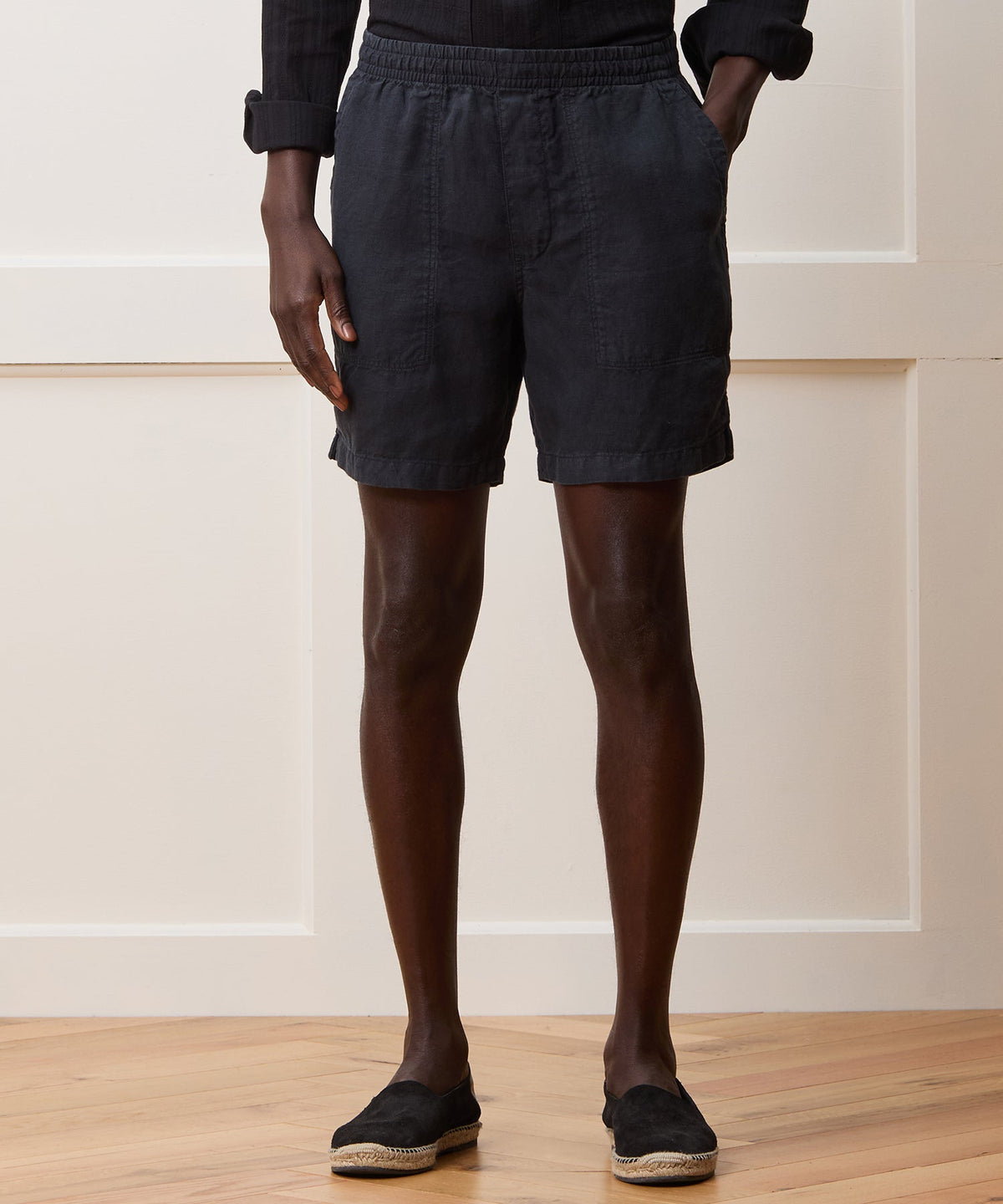7" Linen Beach Short - Black
