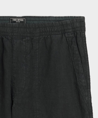 7" Linen Beach Short - Black