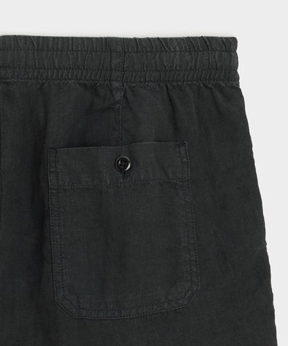 7" Linen Beach Short - Black