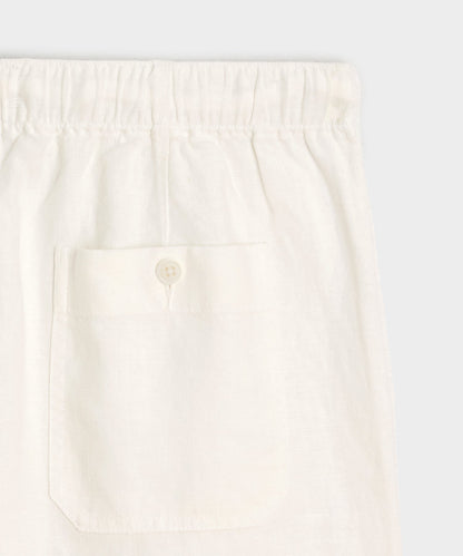 7" Linen Beach Short - White