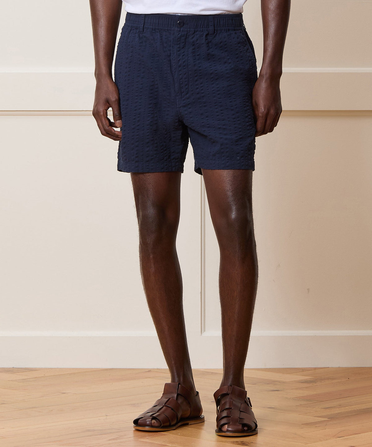 5" Seersucker Beachcomber Short - Navy