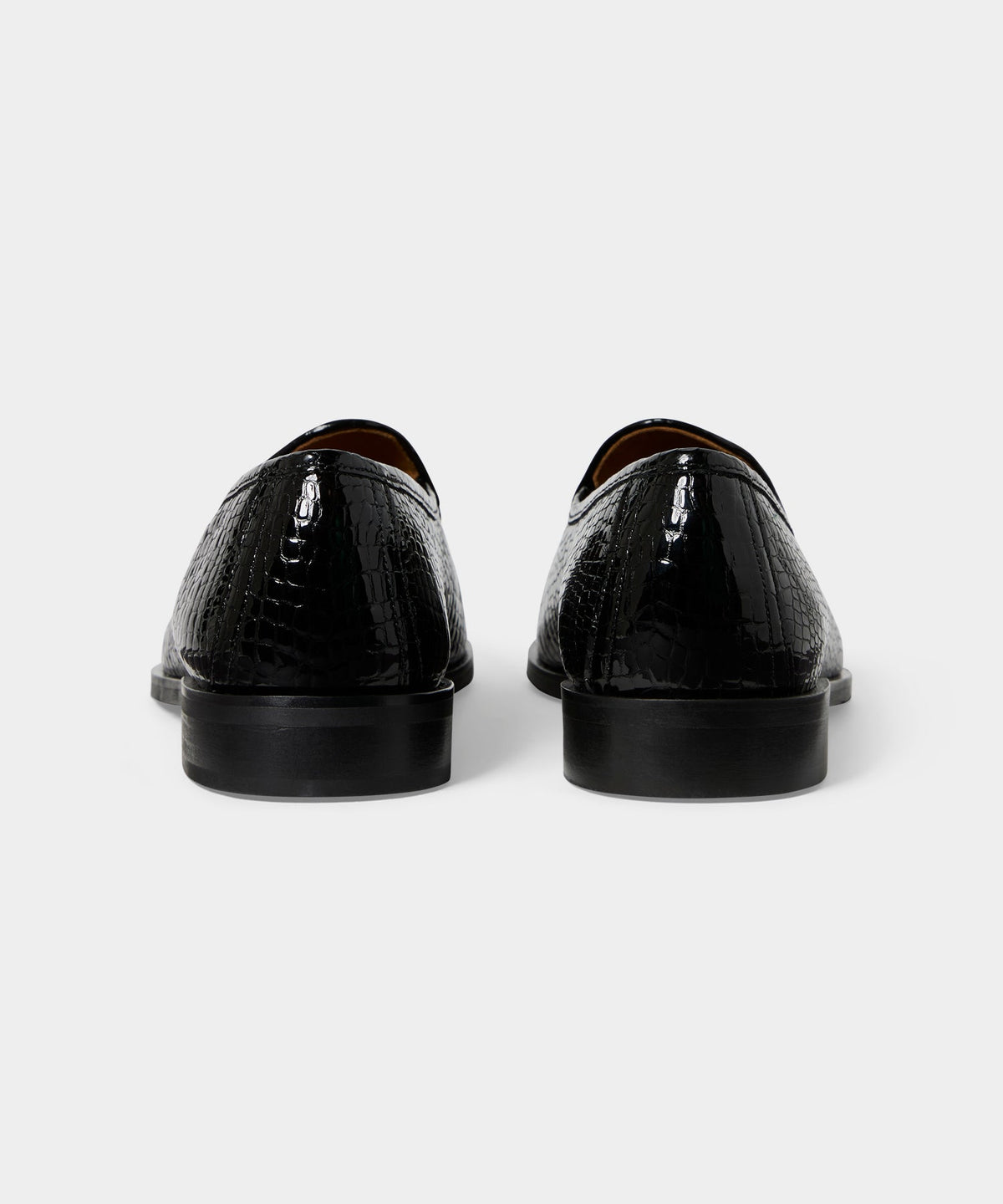 Jacques Solovière Leather Croc Stamp Loafer - Black