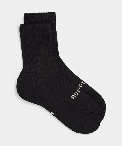 RoToTo Organic Daily 3 Pack Mini Crew Socks - Black