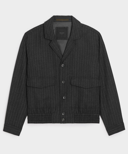 Japanese Wool Bomber Jacket - Charcoal